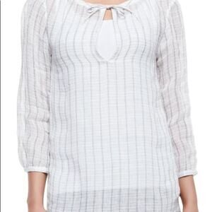 Eileen Fisher WindowPane Gauze Top Sz S